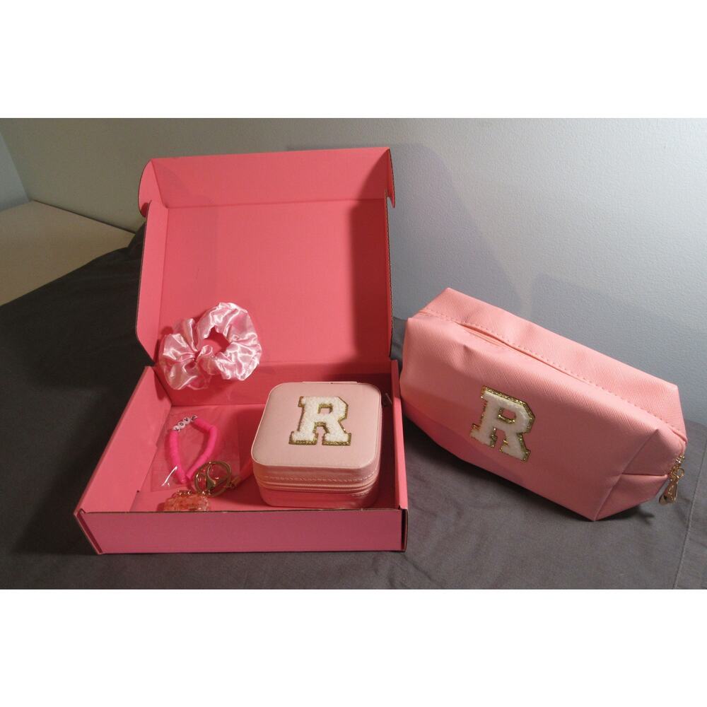 Unique Bargains Mini Travel Jewelry Box Small Portable Travel Cosmetic Bag Pink